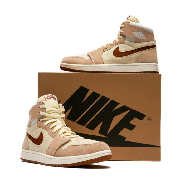 Air Jordan 1 High Zoom Comfort 2 Legend Coffee Brown Sneakers Mens 13 - Picture 1 of 9